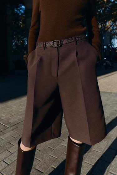 SHORT LONG AVEC CEINTURE - Marron de Zara - Image 2