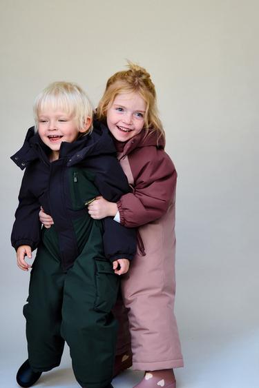 LANG JUMPSUIT, VANDAFVISENDE, FARVEBLOK - rosenrød fra Zara
