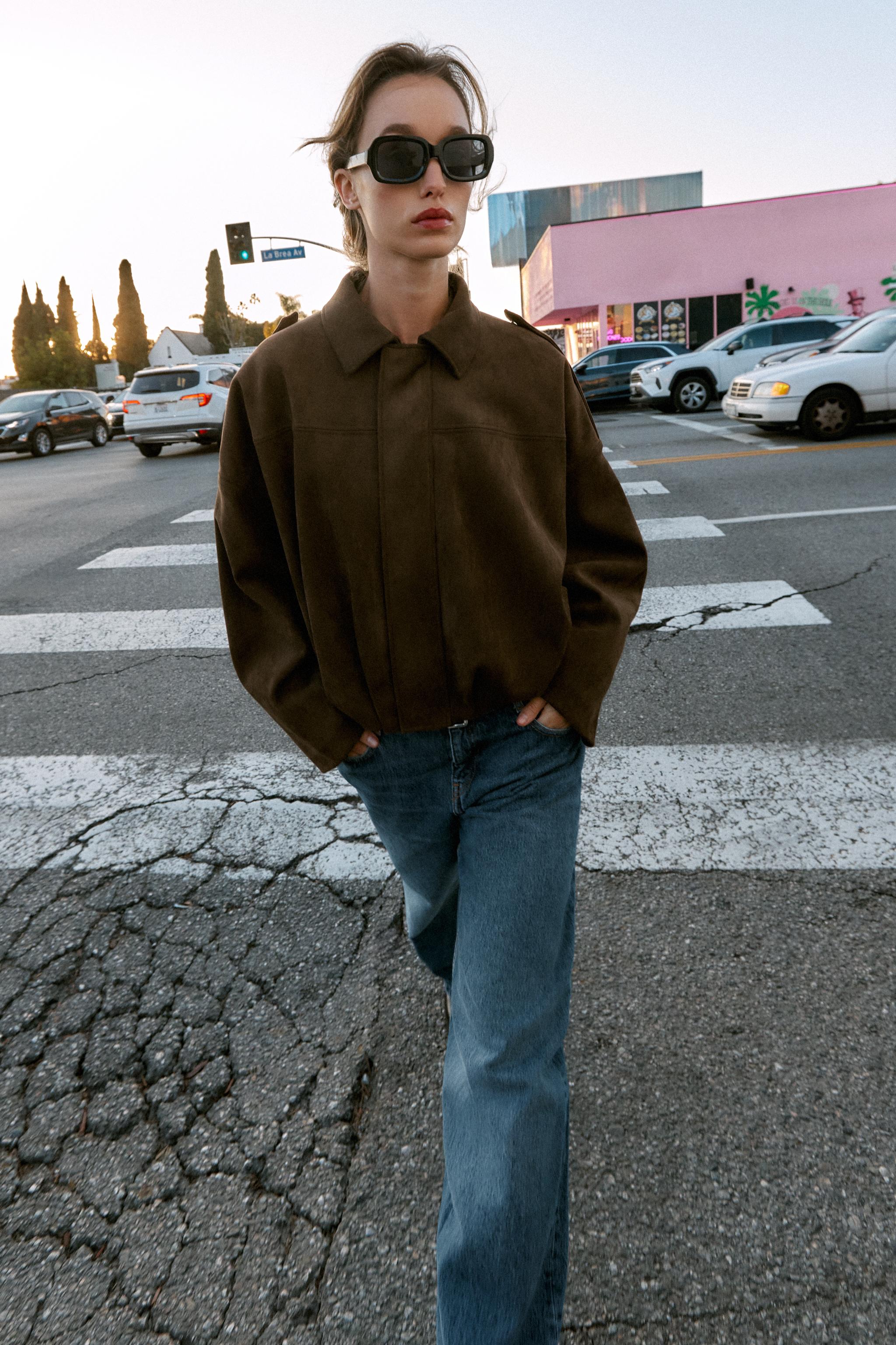 SUEDE EFFECT BOMBER JACKET