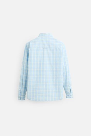 CHEMISE REGULAR FIT À CARREAUX - Bleu chiné de Zara - Image 6