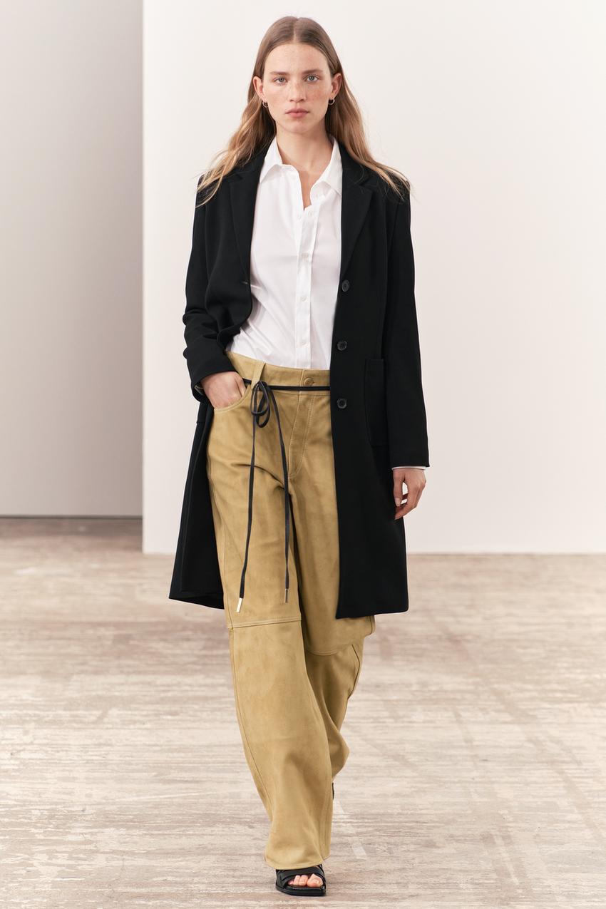 Zara BELTED WRINKLED PANTS ZW COLLECTION