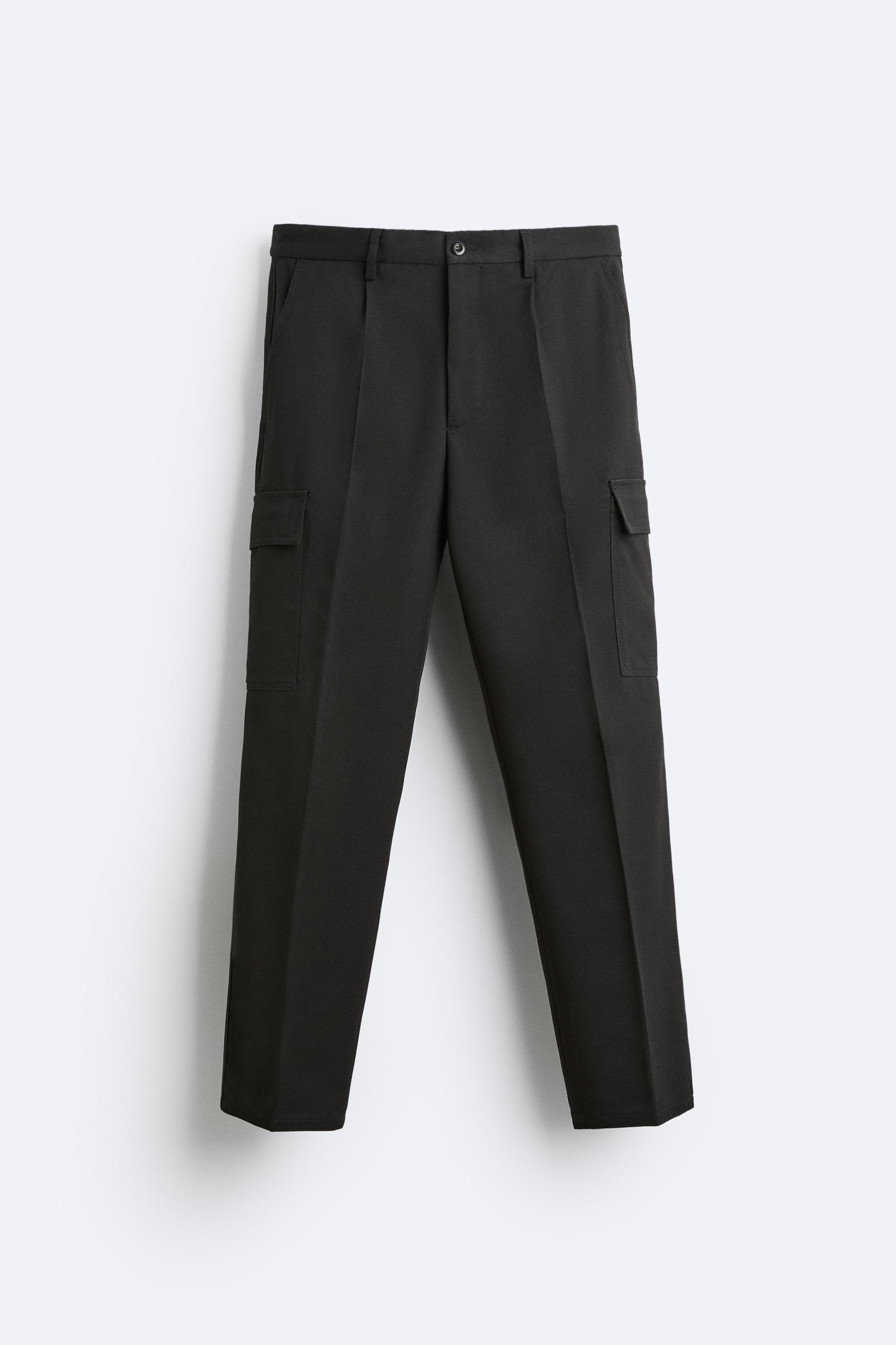 Black cargo sale pants zara