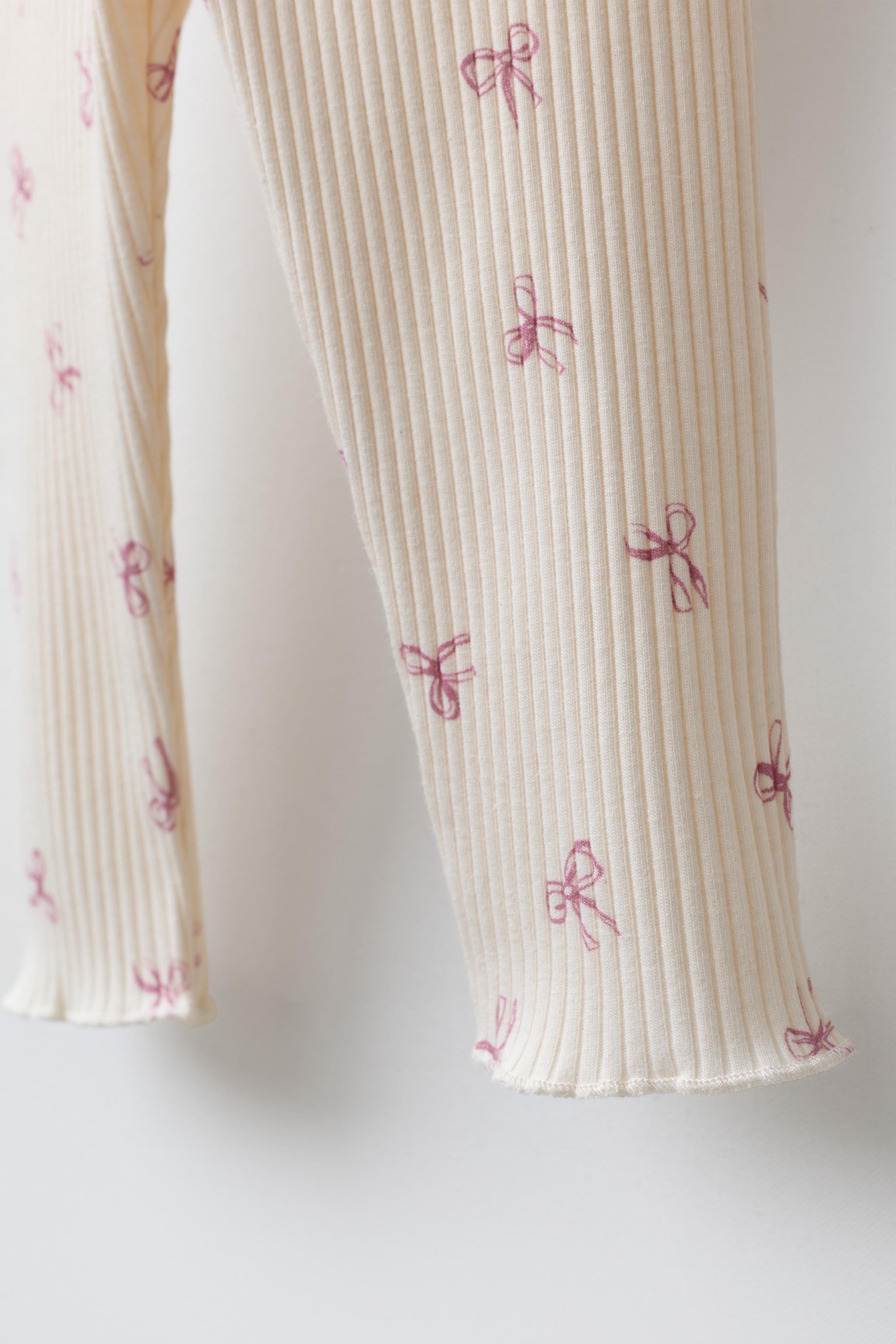 SOFT TOUCH RIBBED LEGGINGS WITH BOWS