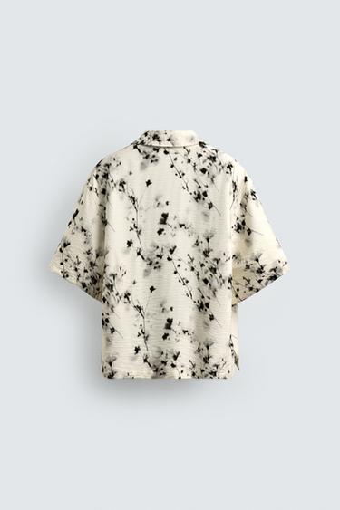 CHEMISE RELAXED FIT À IMPRIMÉ FLEURI - Blanc cassé de Zara - Image 7