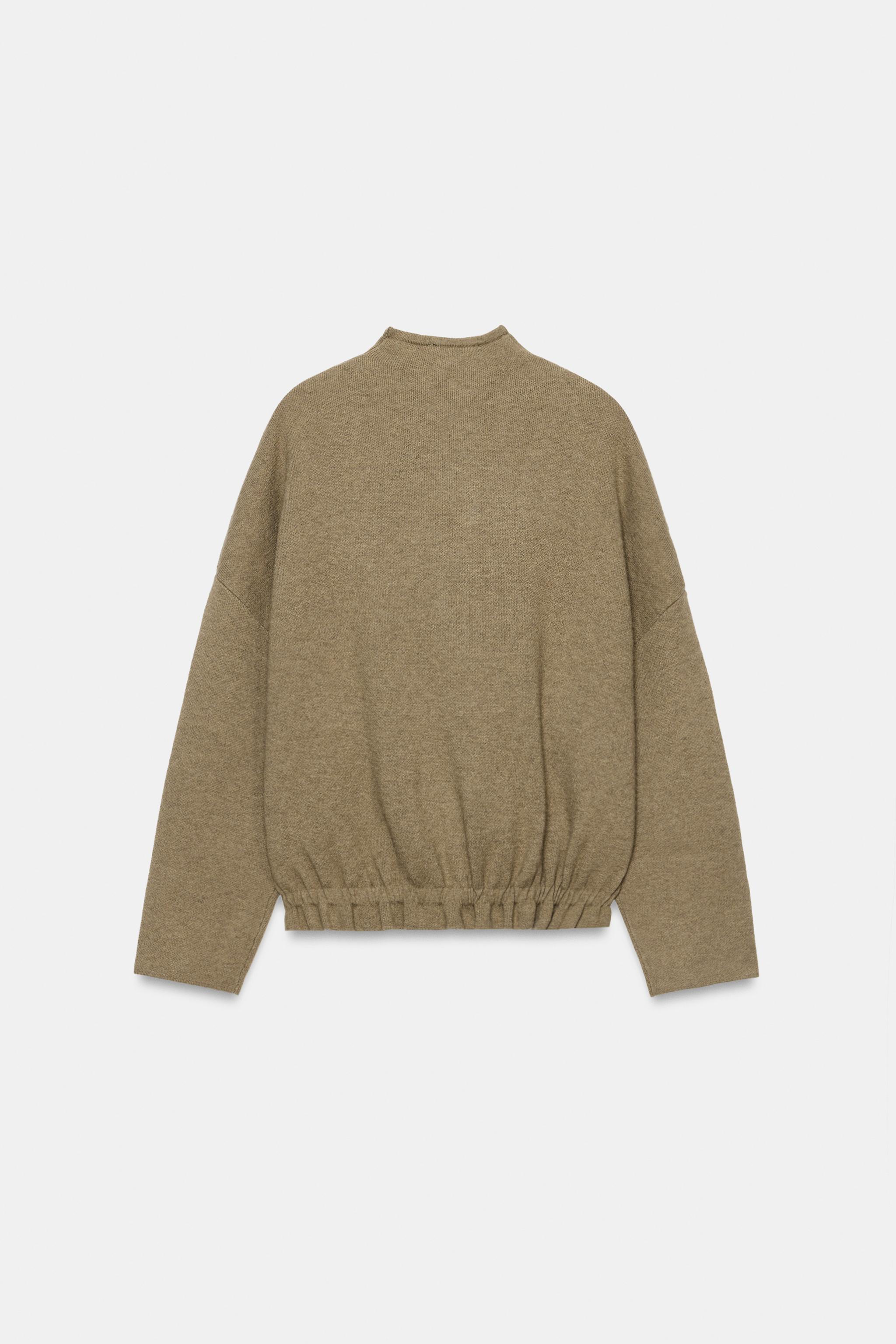 ELASTIC HEM CARDIGAN