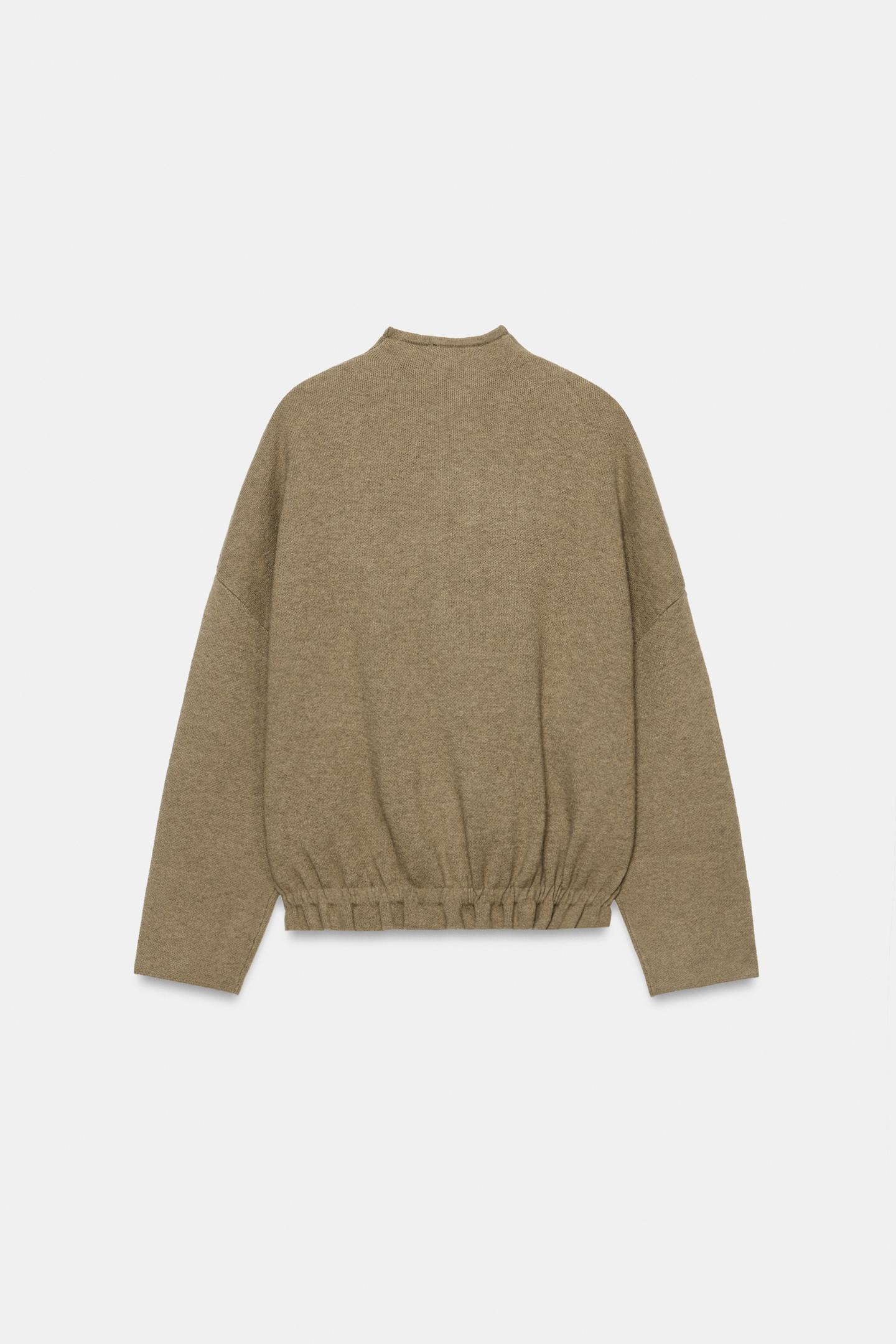 Женский кардиган Zara Elastic Hem, цвет: Зелёный — фото 8