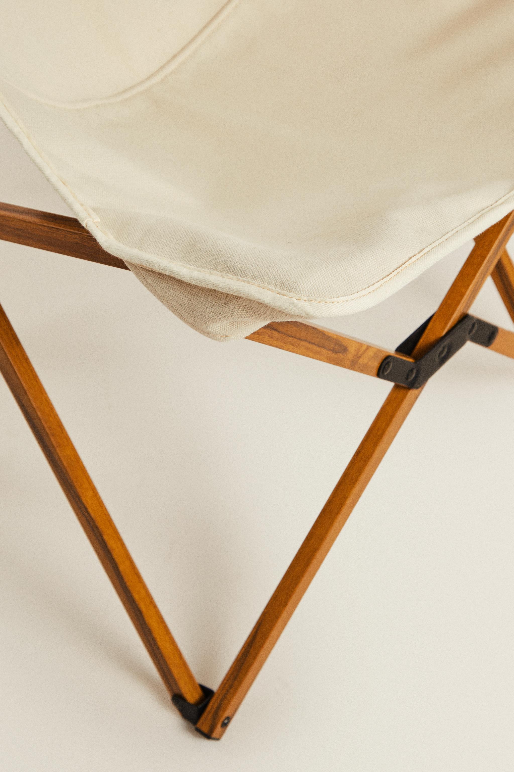 FOLDING ALUMINUM AND CANVAS CHAIR - Light beige | ZARA United States