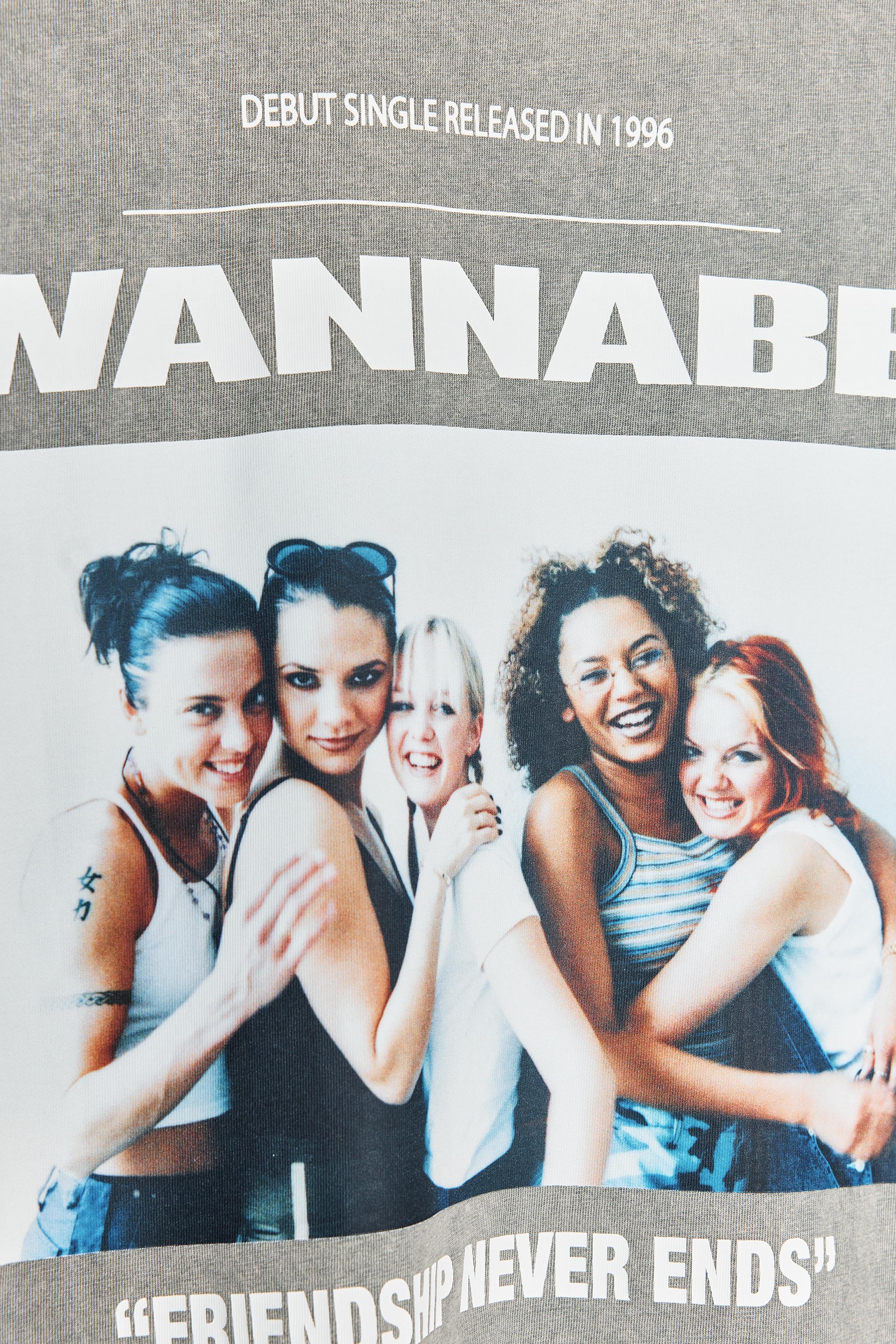 ウォッシュド加工プリントTシャツ ©SPICE GIRLS - グレー | ZARA