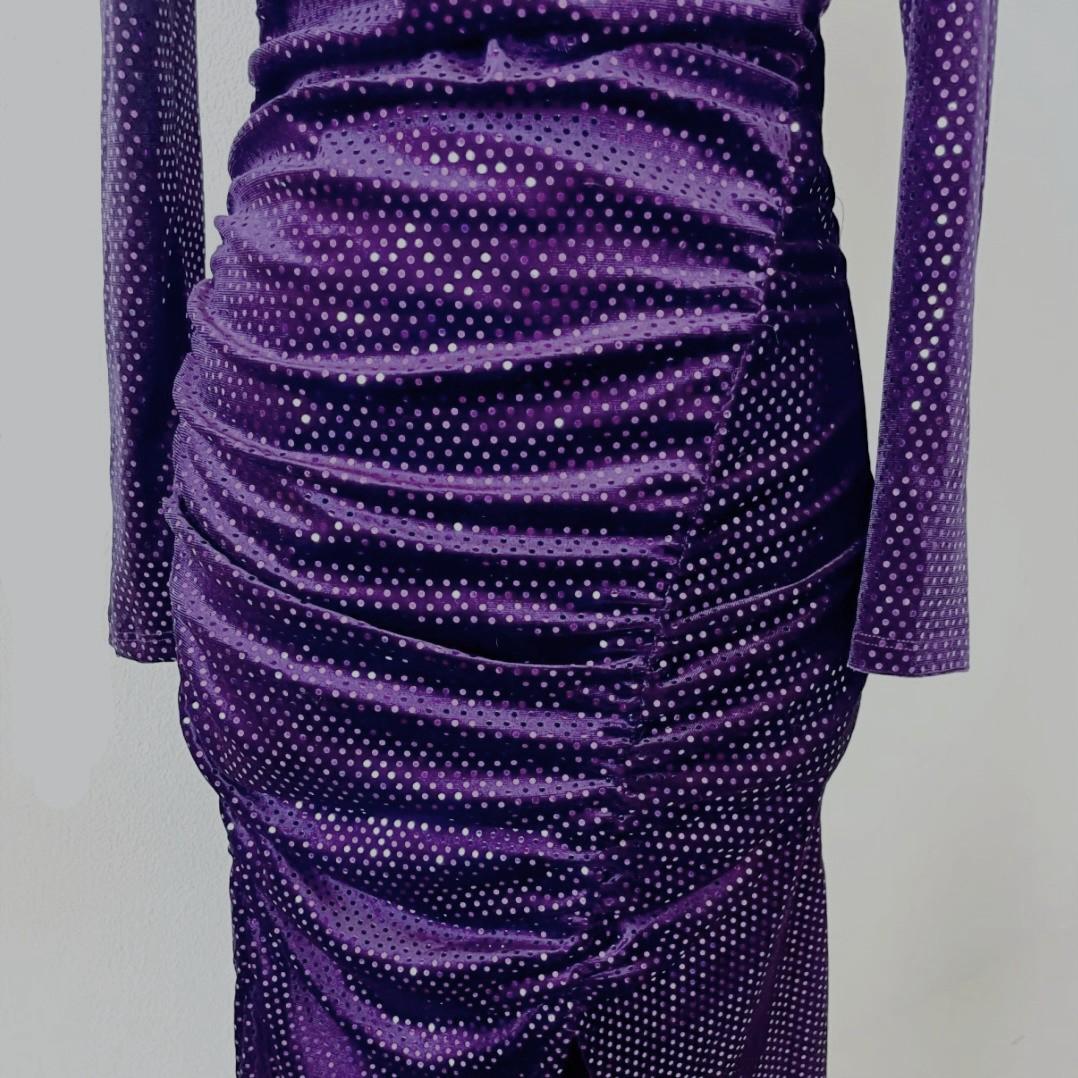 DRAPED VELVET DRESS - Image 3