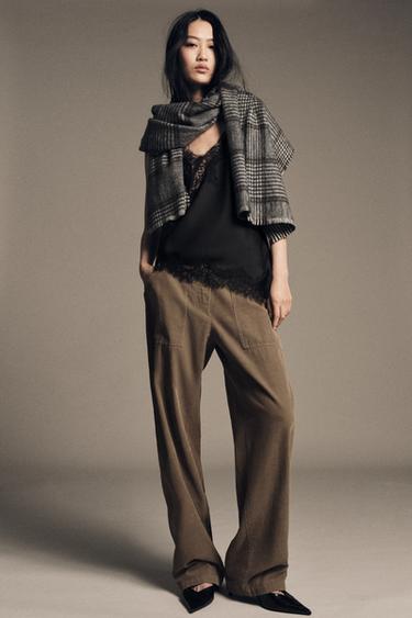 CHECK SCARF - Grey by Zara - Image 1