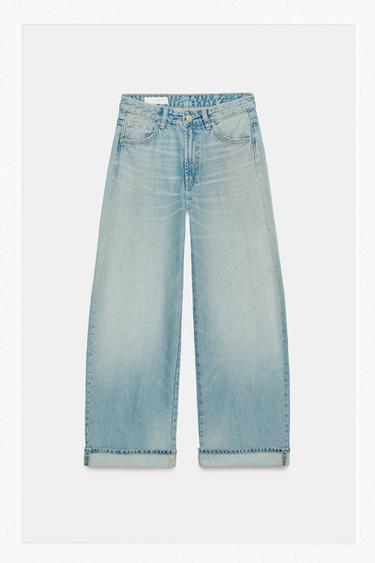 JEANS TRF BAGGY FOLDED - Blu chiaro di Zara