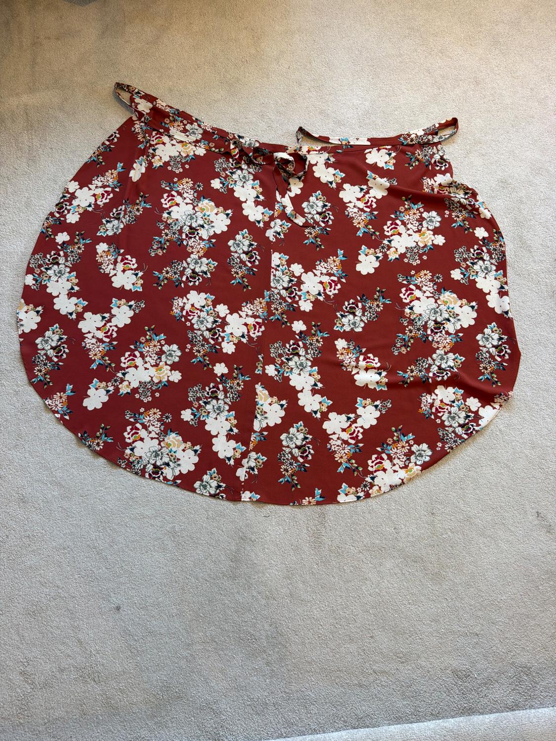 GORGEOUS WRAP AROUND BROWN FLORAL SKIRT - Image 7
