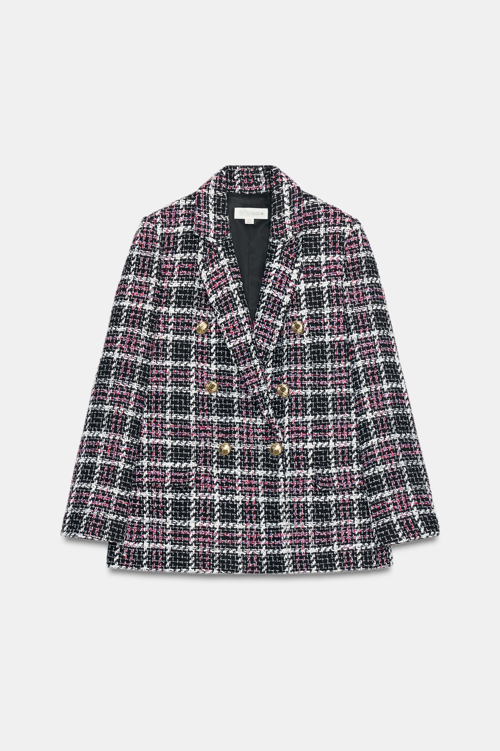 STRUCTURED PLAID BLAZER