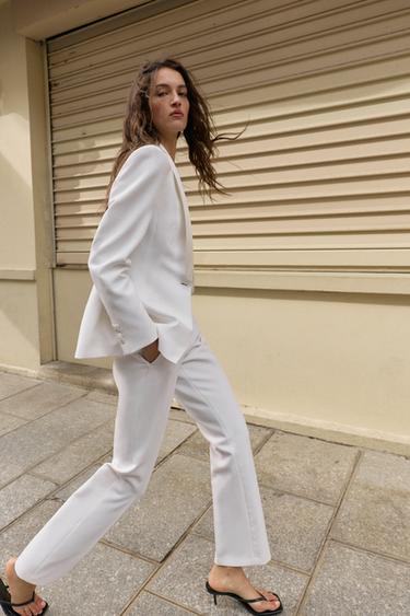 TUXEDO-STYLE TROUSERS - Oyster-white by Zara