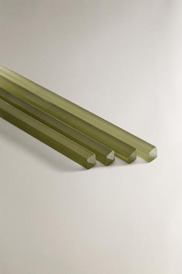 LOT DE BÂTONNETS EN VERRE DÉGRADÉ - Vert de Zara - Image 1