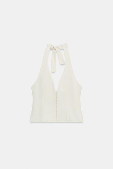 TOP HALTER STYLE CORSET - Écru de Zara - Image 3