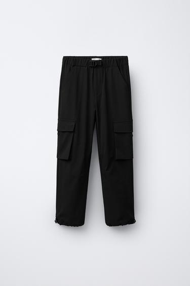 PANTALÓN TÉCNICO CARGO PARACHUTE - Negro de Zara
