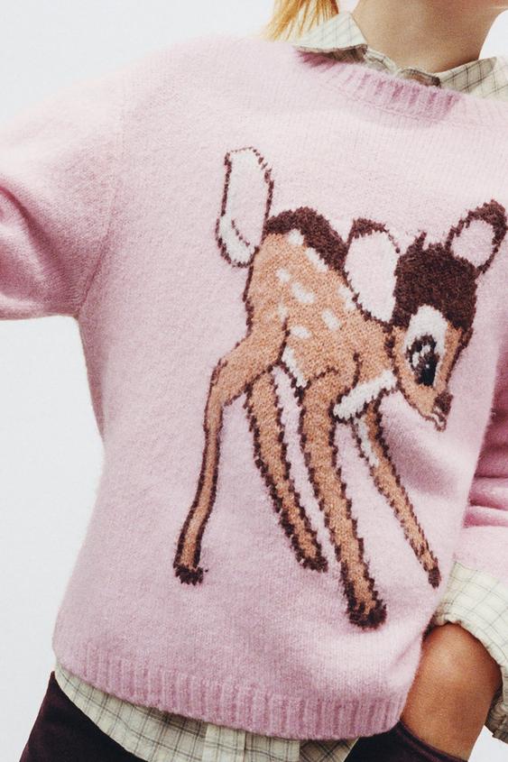 BAMBI © DISNEY KNIT JUMPER - Pink by Zara - Image 0