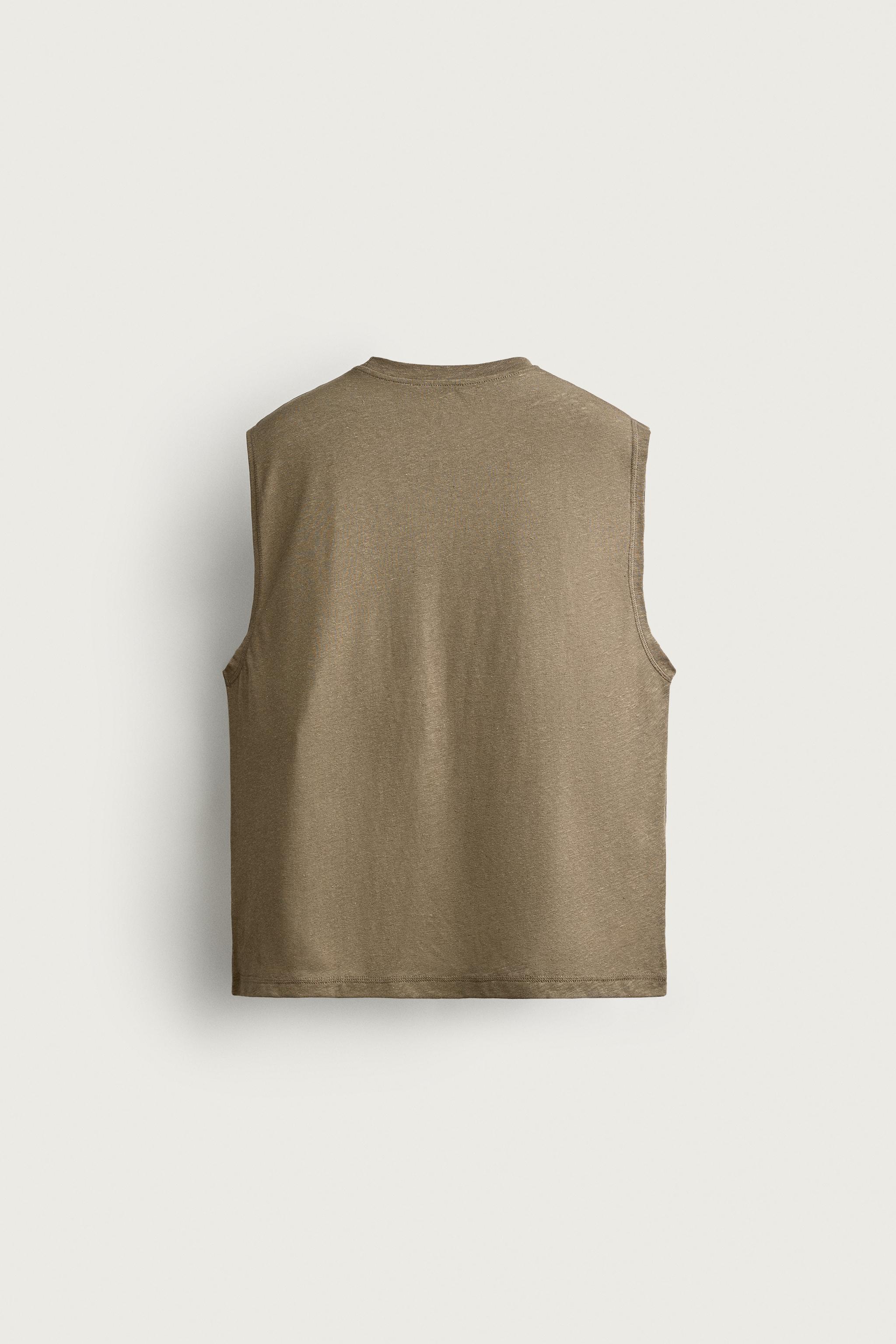 RELAXED FIT COTTON-LINEN TANK TOP