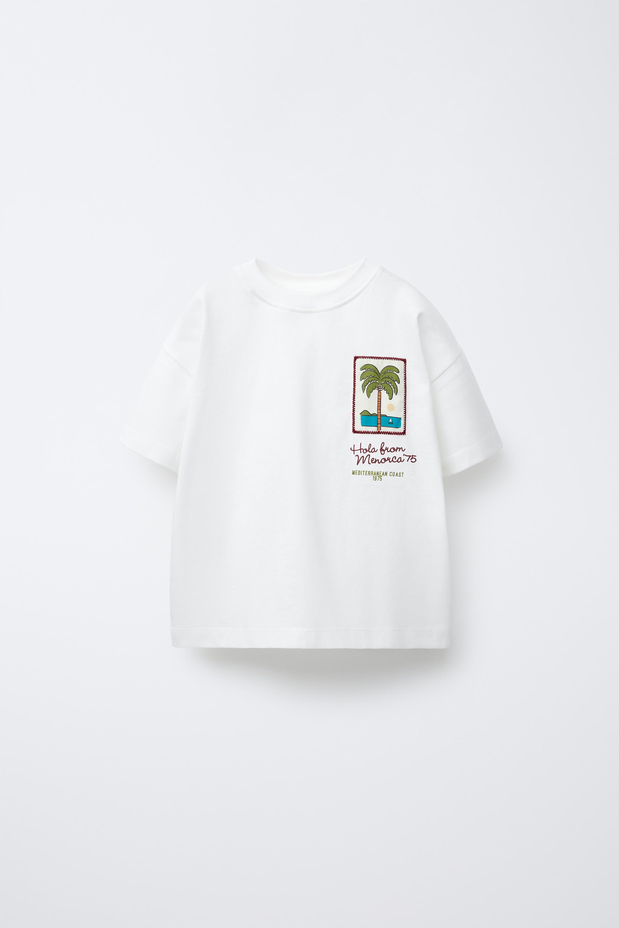 Tシャツ・カットソー New Era LIGHTERA Palm Tree T-Shirt Vanilla Ice WAVES AND PALM TREE PRINT T-SHIRT - Light blue | ZARA Australia