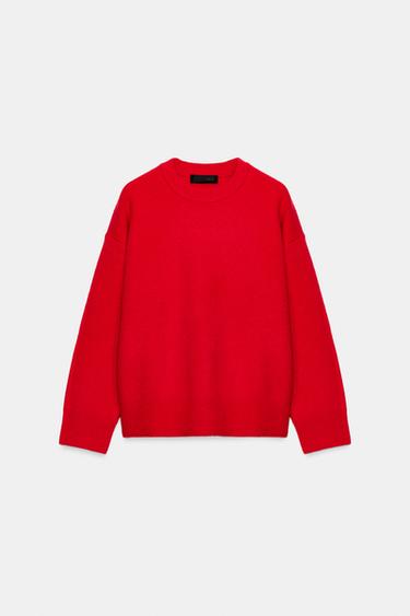RIBBED KNIT JUMPER - Red by Zara - Image 0