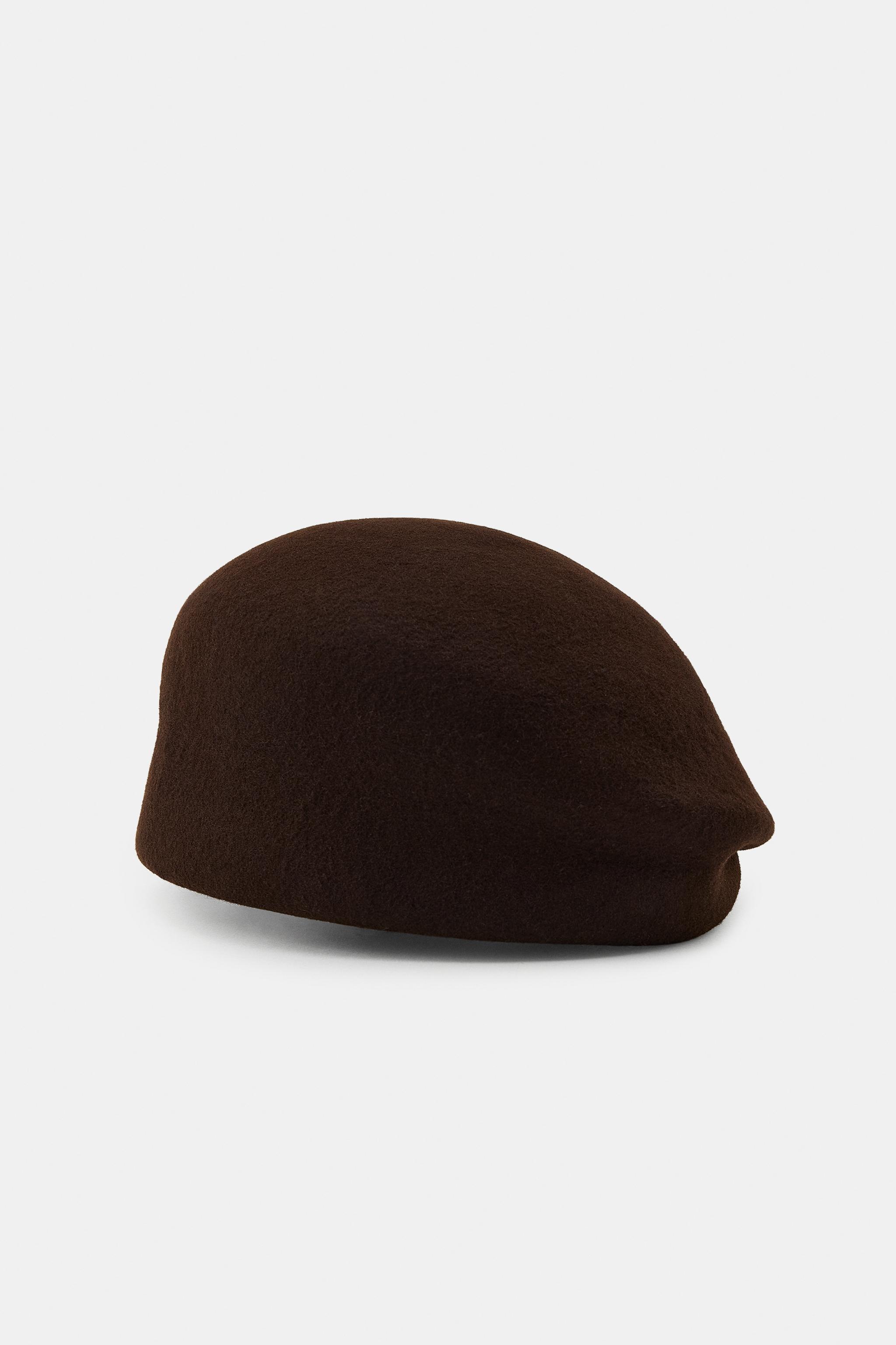 100% WOOL SKULLCAP HAT - Brown | ZARA United States