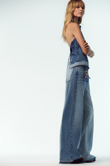 Z1975 WIDE-LEG HIGH-WAIST COMBINED JEANS - Mid-blue by Zara - Image 3