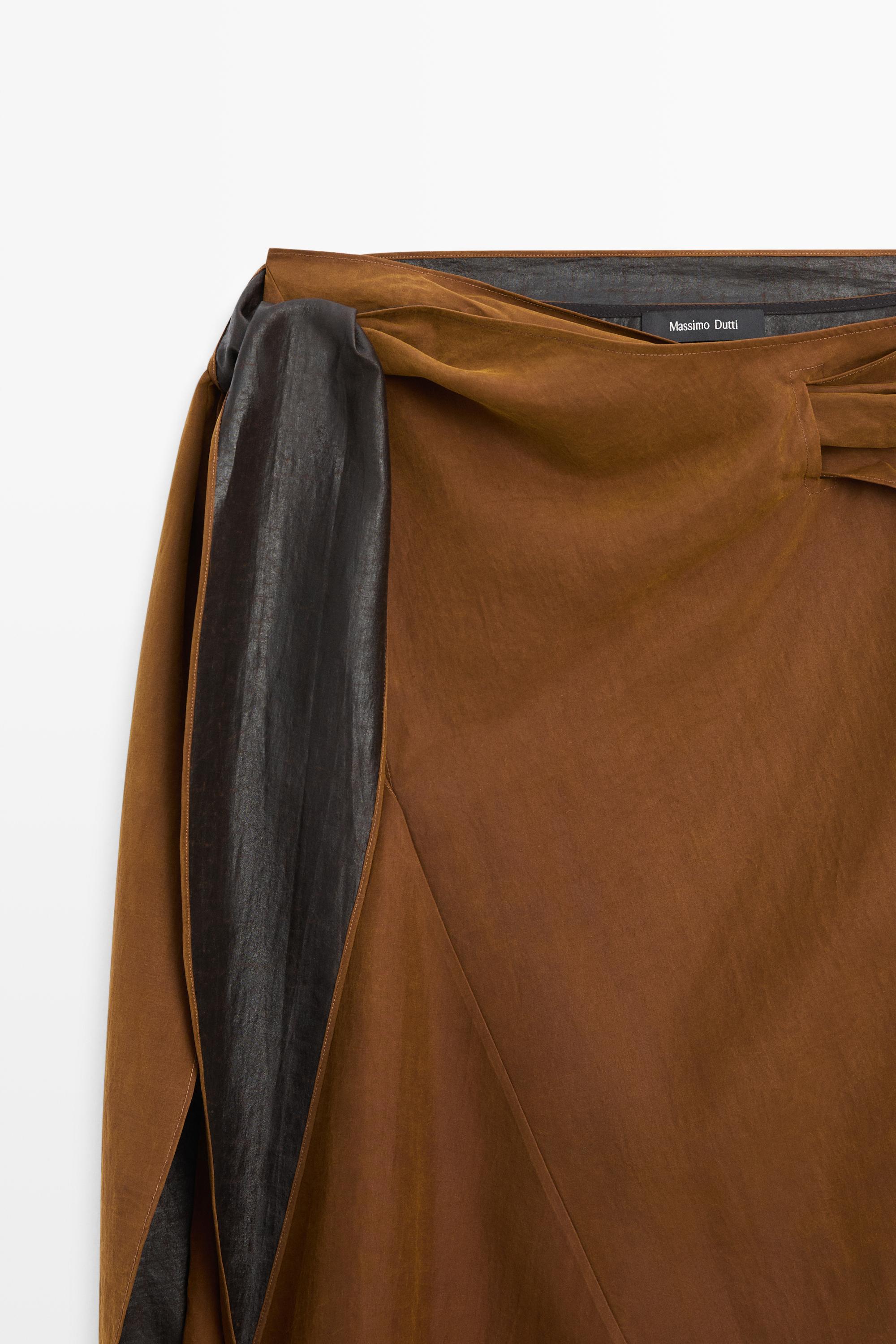 Midi skirt with pareo tie detail