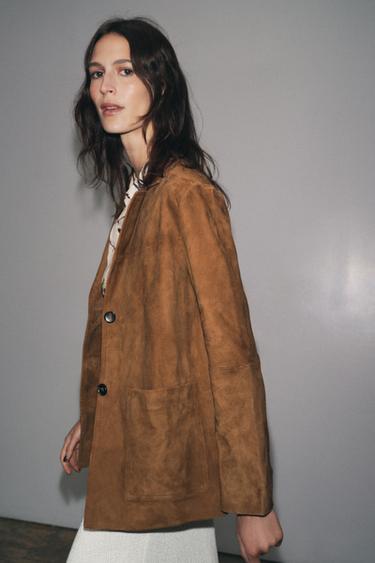 SUEDE LEATHER JACKET ZW COLLECTION LIMITED EDITION - Brown by Zara - Image 4