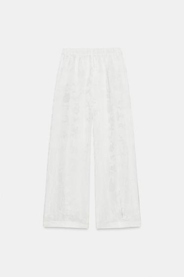 ZW COLLECTION LIMITED EDITION JACQUARD TROUSERS - White by Zara - Image 3