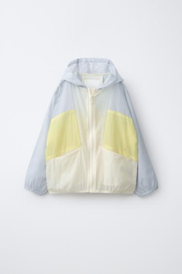 Zara 拼色連帽雨衣 - 一種顏色