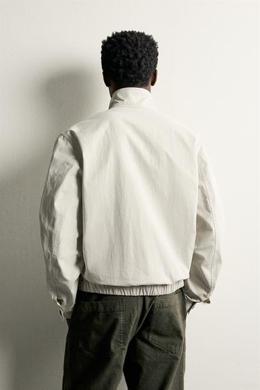 WASHED-EFFECT REGULAR FIT JACKET — Stone 2