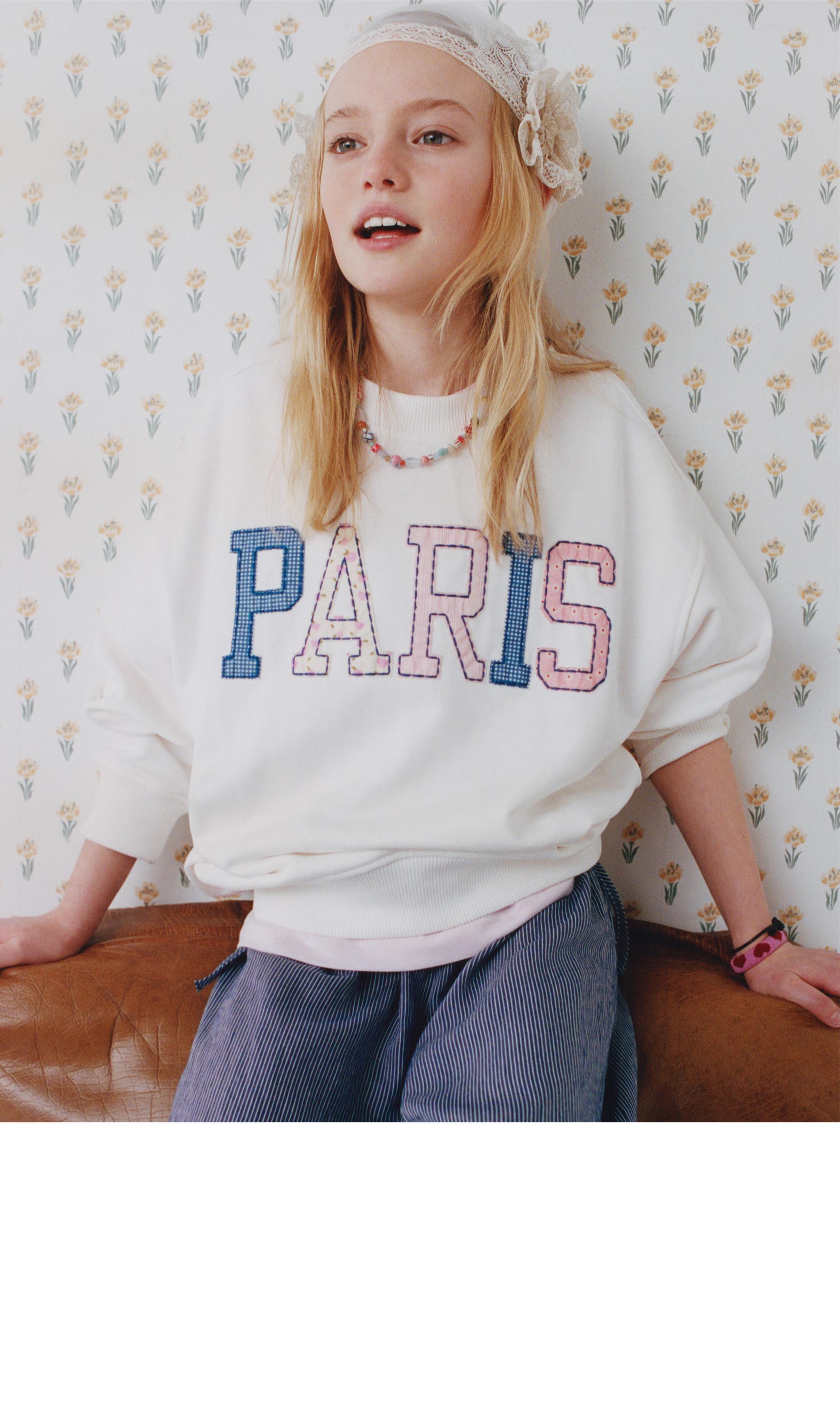 Sweat-Shirt ZEF Manches Longues Pour Fille - Taille 6 Ans - Gris 100% Coton - Occasion Très Bon état