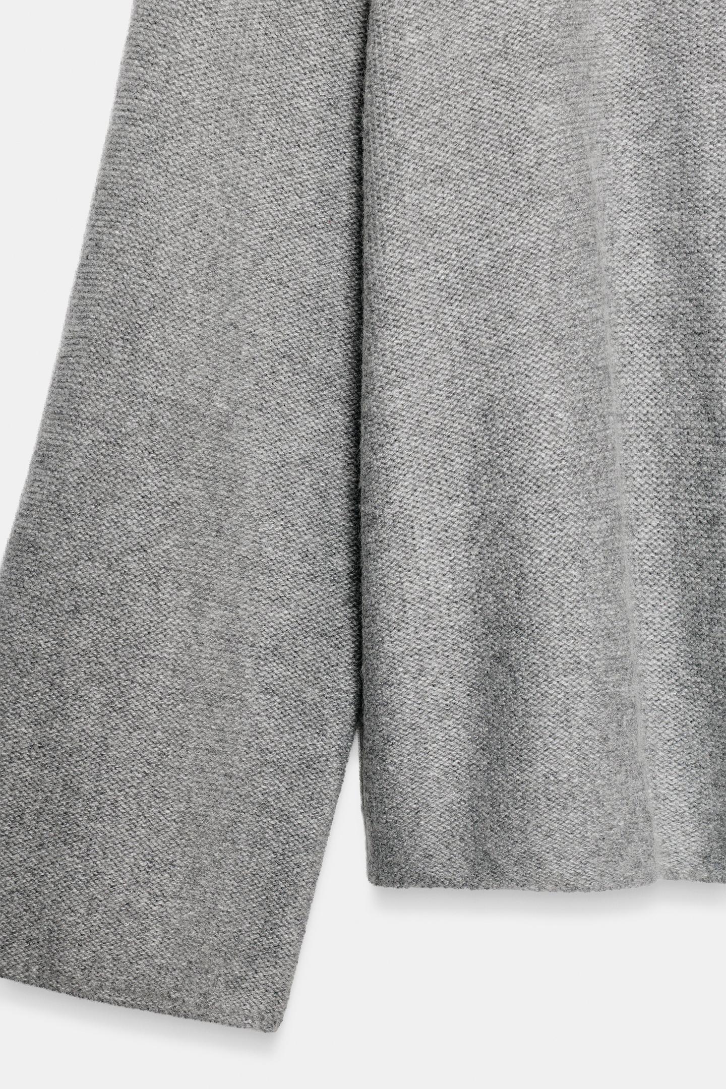 Женский свитер Zara Crew Neck Knit Jumper, цвет: Серый меланжевый — фото 8