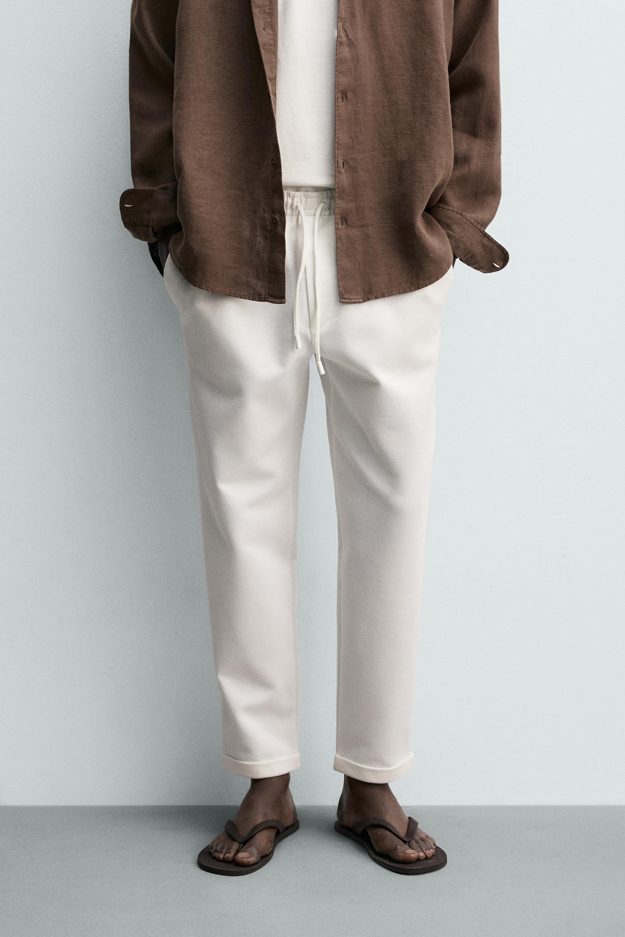 EASY CARE REGULAR FIT PANTS - Oyster-white | ZARA United States