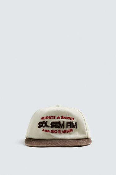 CONTRAST EMBROIDERY CAP - Ecru by Zara - Image 4