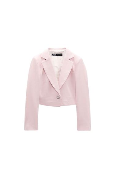 TEXTURED CROPPED BLAZER