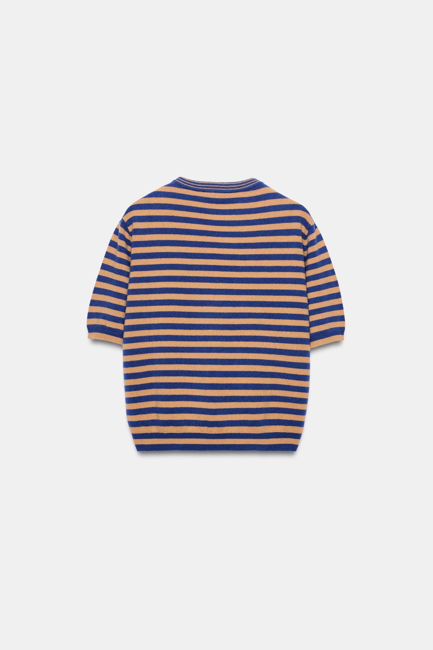 Женский свитер Zara Short-Sleve Striped 100% Wool Jumper, цвет: Only One — фото 4