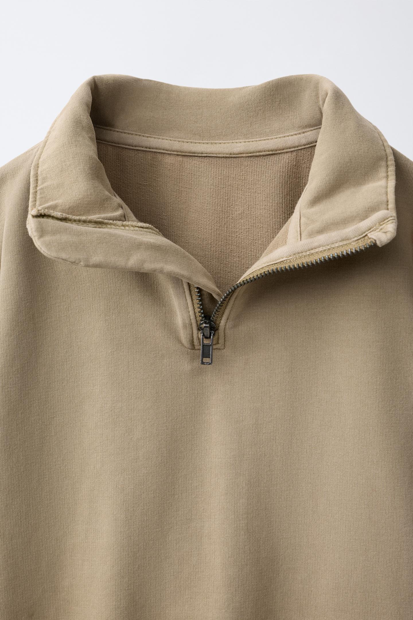 Детская толстовка Zara Plain Zip-Up, цвет: Песочный — фото 4