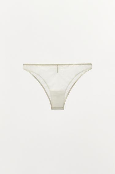 CULOTTE EN MESH À POIS - Écru de Zara - Image 4