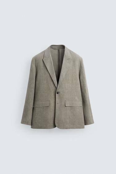 BLAZER بدلة 100% كتان مغسول - فيسون الخاص بـ Zara