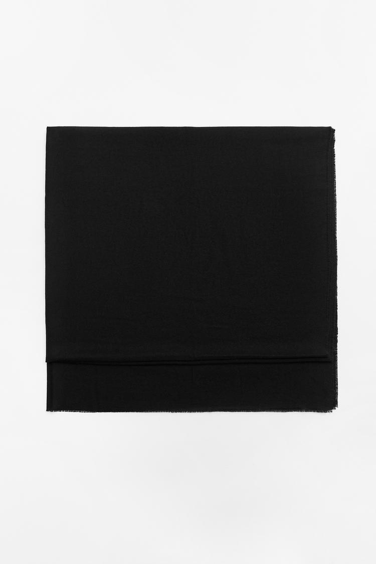 SOFT PLAIN SCARF — Black