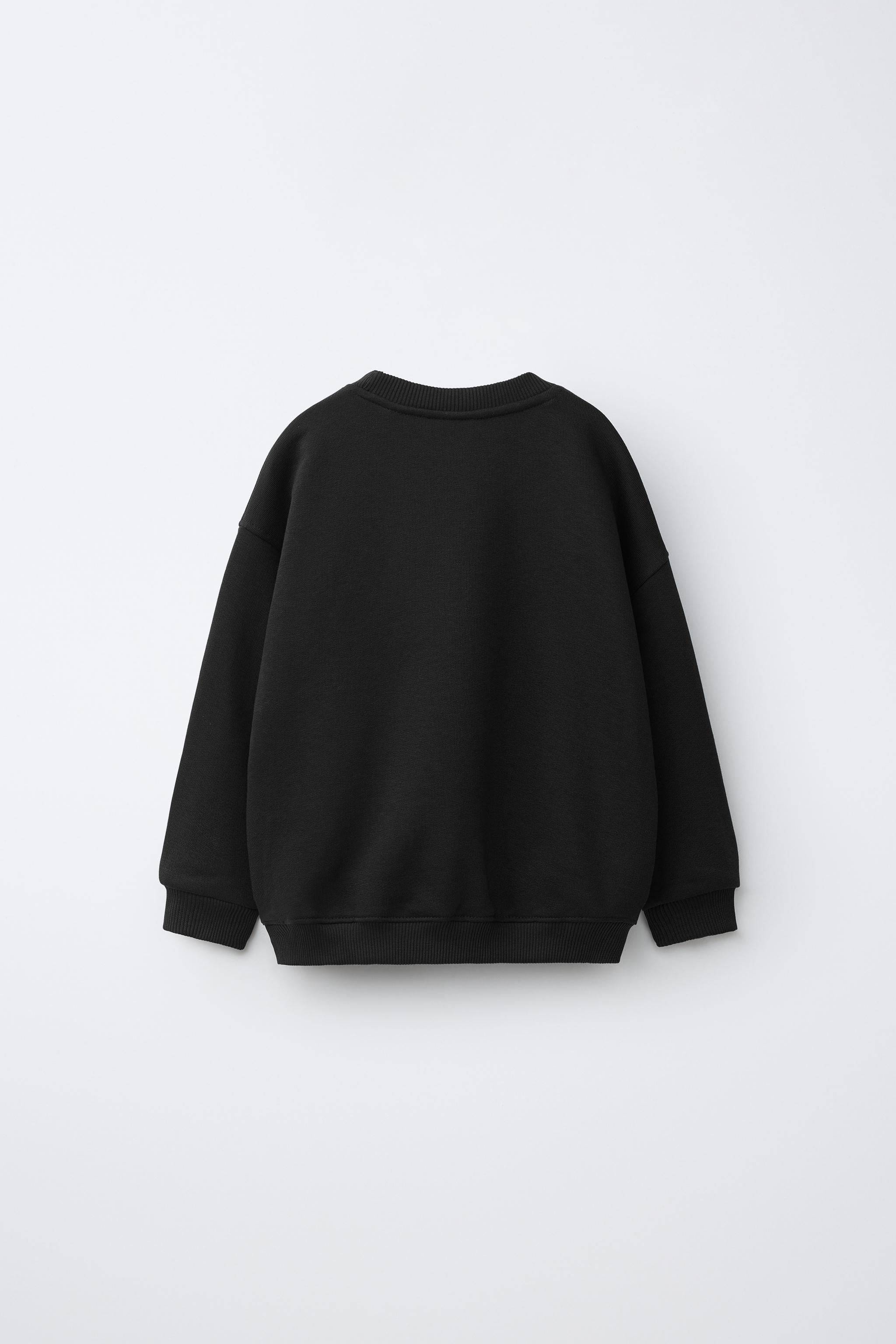 PLAIN SWEATSHIRT — Black