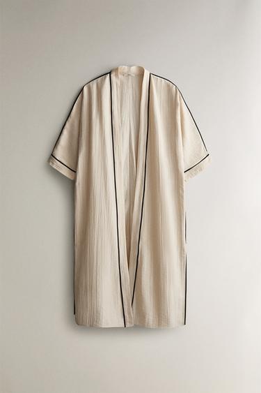 BAUMWOLL-BADEMANTEL - Cremefarben von Zara