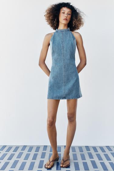 VESTIDO Z1975 MINI ESPALDA DESCUBIERTA - Azul medio de Zara