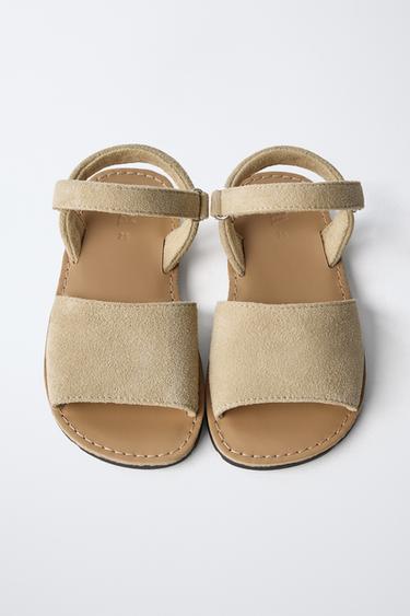 SANDALES EN CUIR - Marron sable de Zara - Image 3