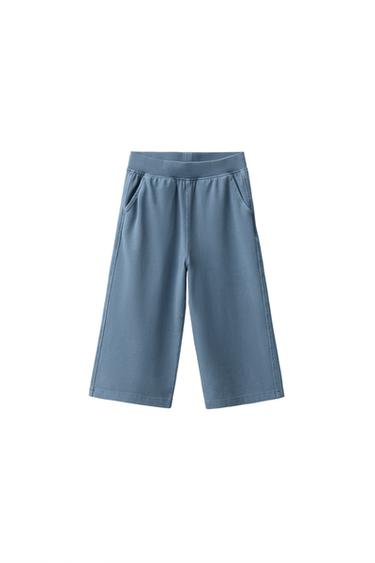 PANTALON WIDE LEG UNI - Bleu / Indigo de Zara