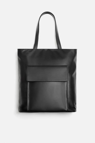 BOLSO SHOPPER BOLSILLO - Negro de Zara