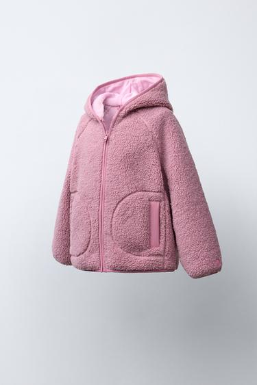 VESTE EFFET MOUTON À CAPUCHE - Rose de Zara - Image 1