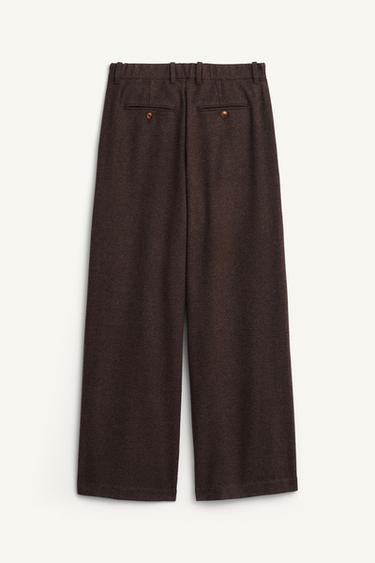 PANTALON COUPE AMPLE LAINE CHAÎNE ÉDITION LIMITÉE - Gris chiné de Zara - Image 6